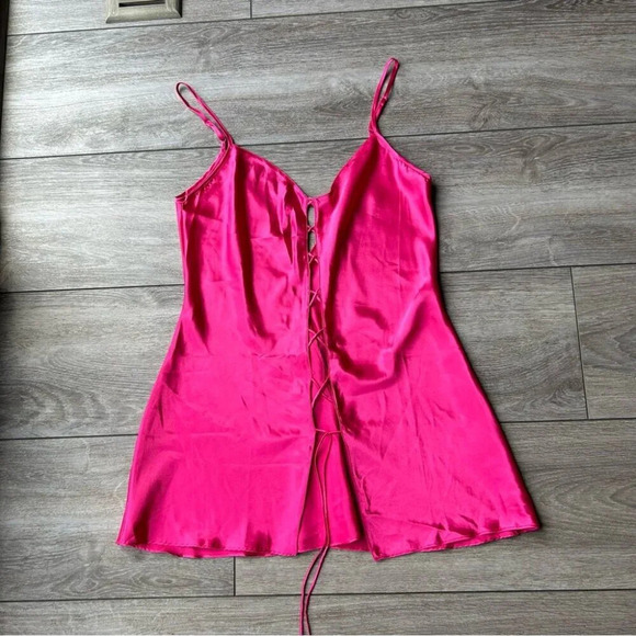 NWT La Senza Pink Satin Slip Dress - Picture 4 of 12